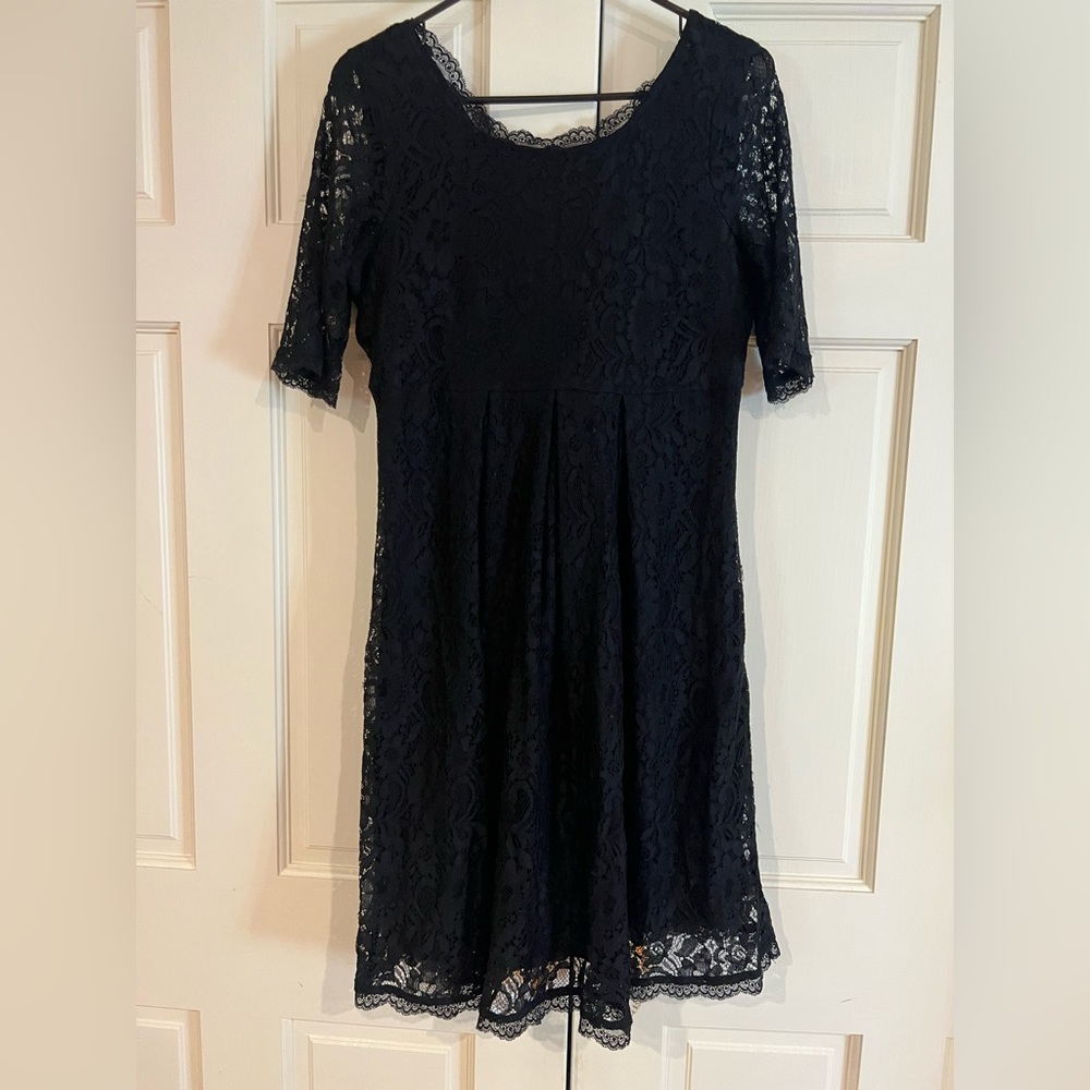 Motherhood Maternity black lace dress
